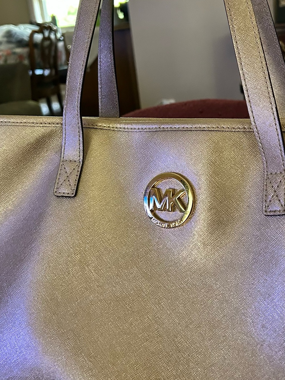 Michael Kors Metallic Gold Tote with MK Emblem